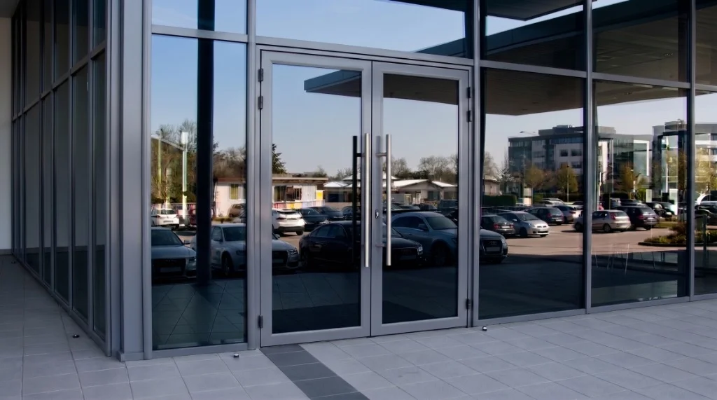 Hall d’entreprise après la pose de film miroir