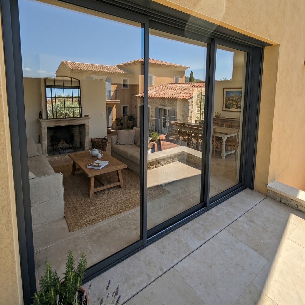 Baie vitrée avant pose de film