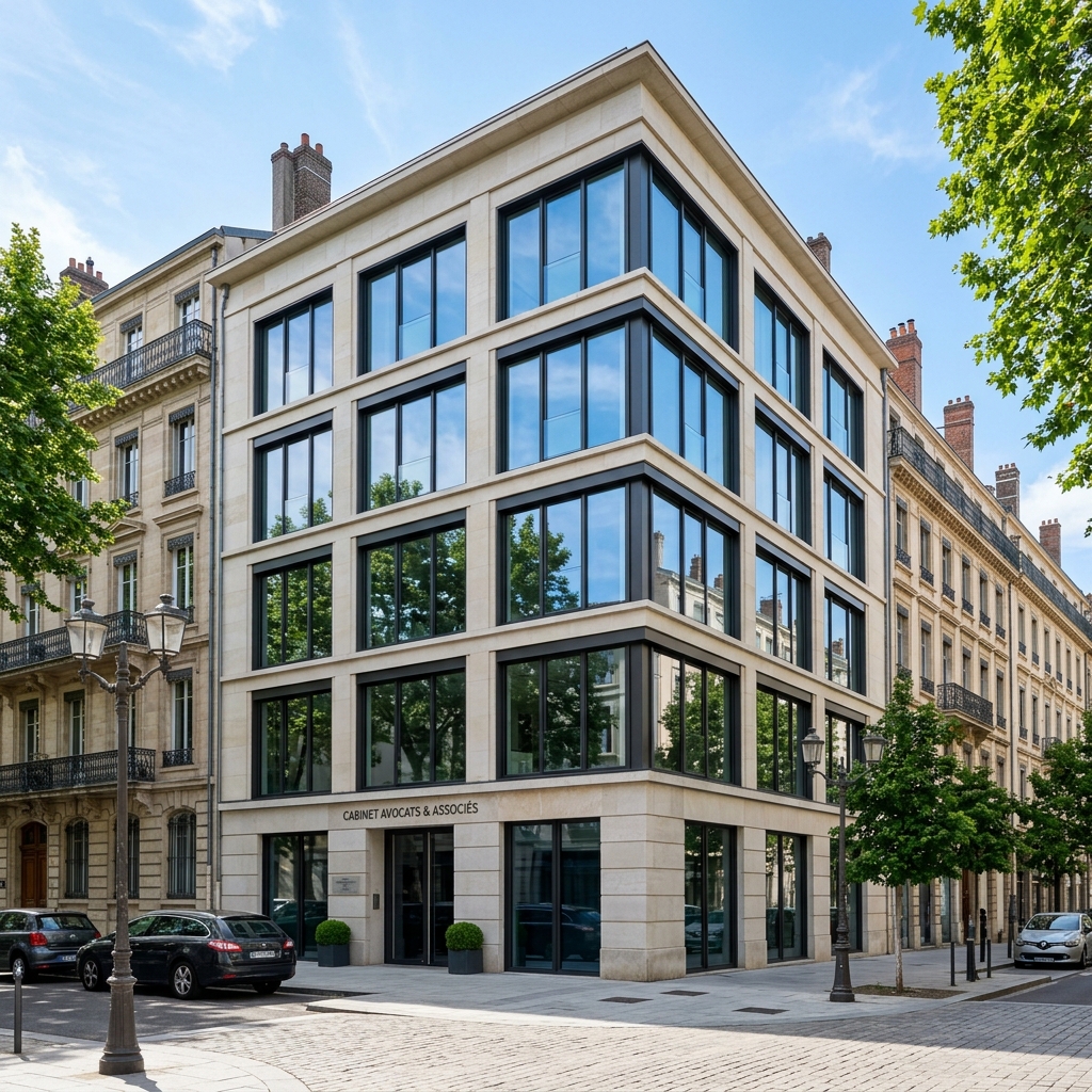 Immeuble de bureaux professionnel et classique en France équipé de vitrages anti-chaleur