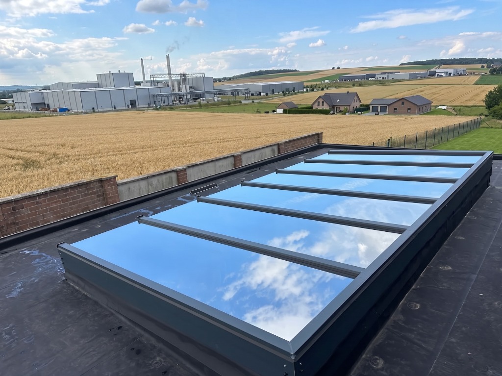 Verrière de toit plat avec film solaire